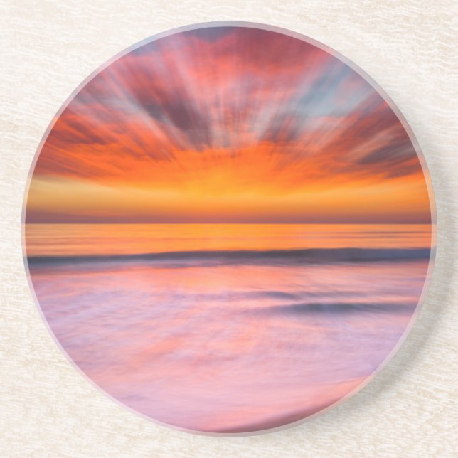 Sunset abstract from Tamarack Beach Coaster (Front)
