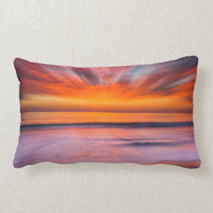 Sunset abstract from Tamarack Beach Lumbar Pillow