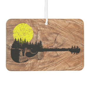 Sunset Acoustic Guitar - Rustic Wood Air Freshener