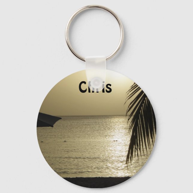 Sunset  Add your Name Keychain (Front)