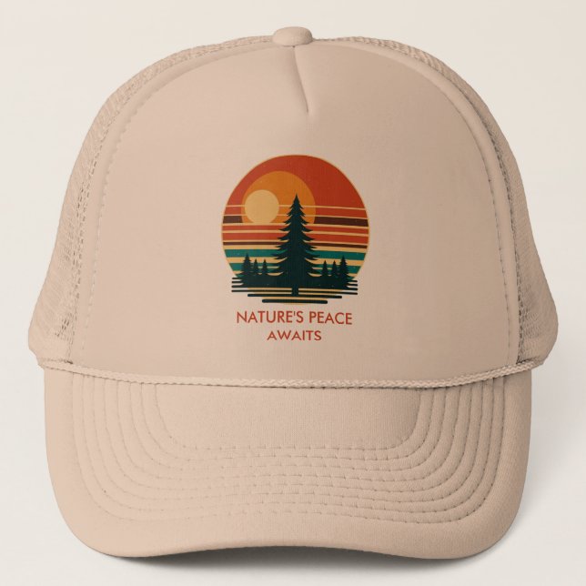 Sunset Adventure in the Forest Nature's  Trucker Hat (Front)