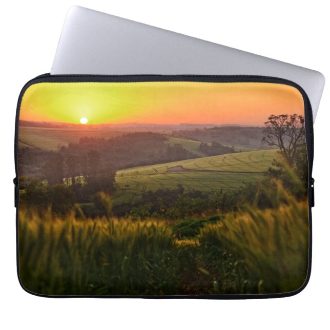 Sunset Agriculture Wheat Laptop Sleeve (Front)