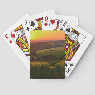 Sunset Agriculture Wheat Playing Cards
