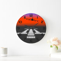Sunset Airplane Approach Runway Lights Aviation