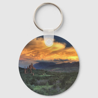 Sunset along Garden Path Keychain