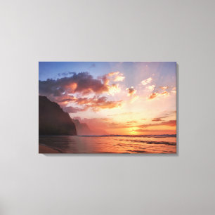 Sunset Along The Kauai Coast Canvas Print