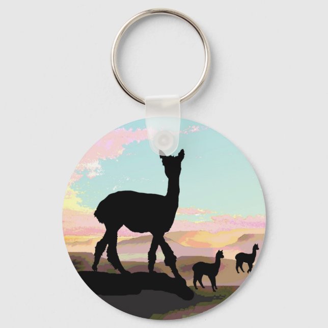 Sunset Alpacas Keychain (Front)