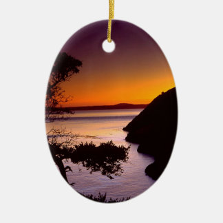 Sunset Anacortes Fidalgo Island Ceramic Ornament