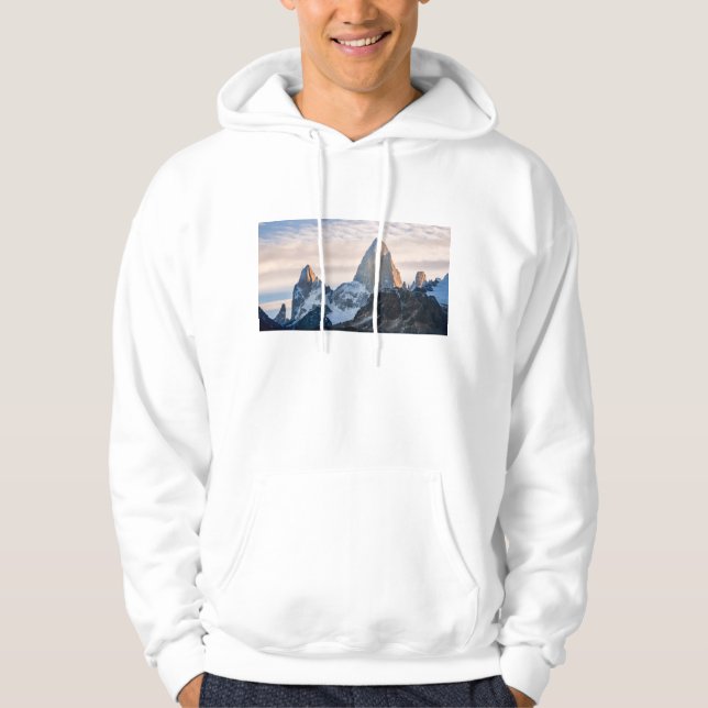 Sunset And Clouds Over Mt Fitzroy Hoodie (Front)