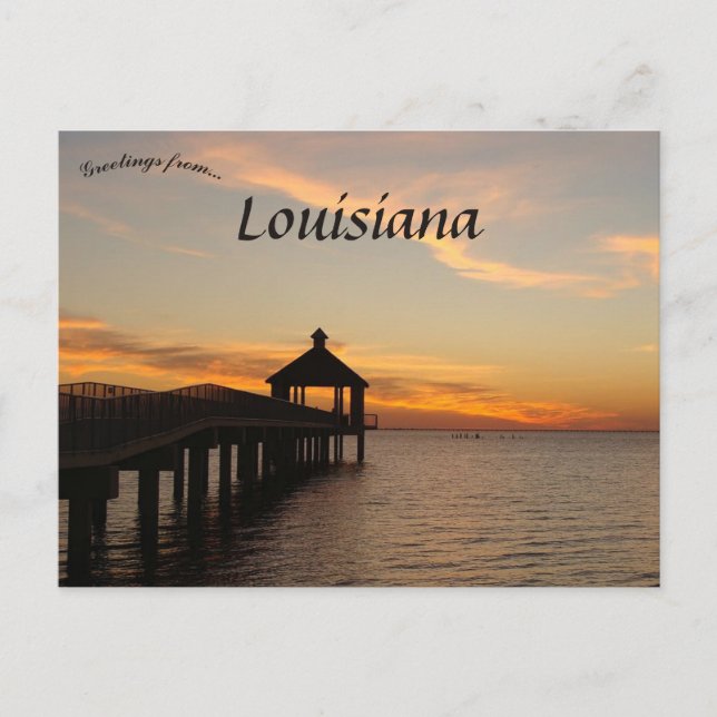 Sunset and Gazebo in Louisiana Postcard (Front)
