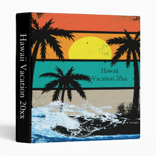 Sunset And Palm Trees Vacation Photo Album Binder