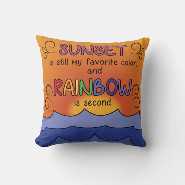 Sunset and Rainbow Pillow (Front)