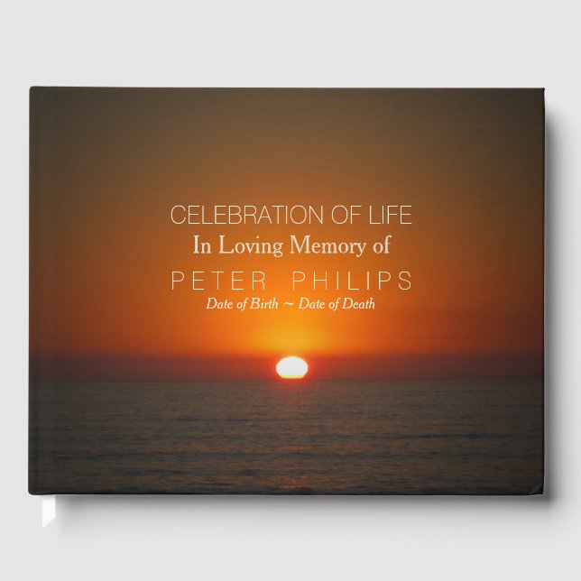 Sunset and Sea Celebration of Life Livre d'or (Recto)
