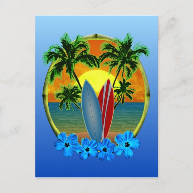 Sunset And Surfboards Postcard (Front)