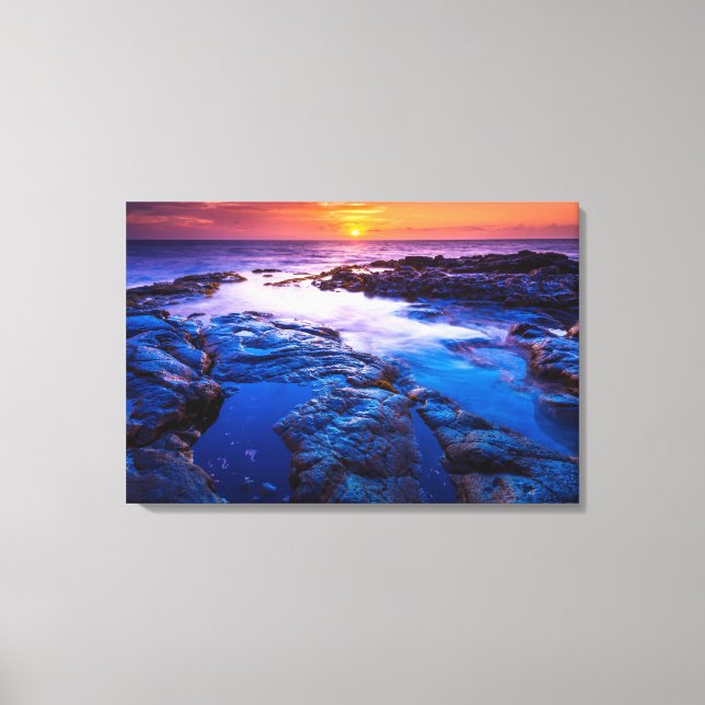 Sunset And Tide Pool In Hawaii Canvas Print (Front)