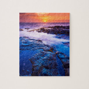 Sunset And Tide Pool In Hawaii Jigsaw Puzzle