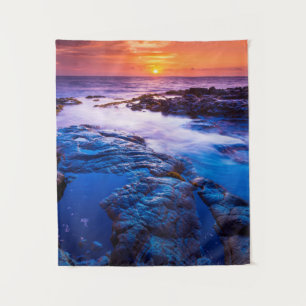 Sunset And Tide Pool In Hawaii Tapestry