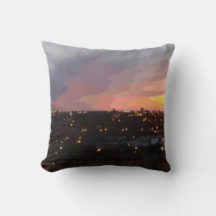 Sunset - April 6, 2018 7:34PM. Throw Pillow