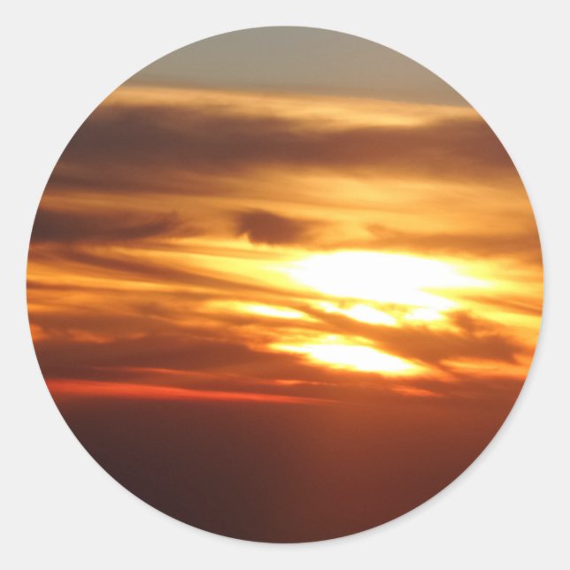 Sunset at 30000 ft Round Sticker (Front)