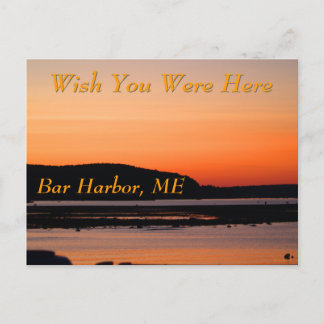 Sunset At Bar Harbour Postcard