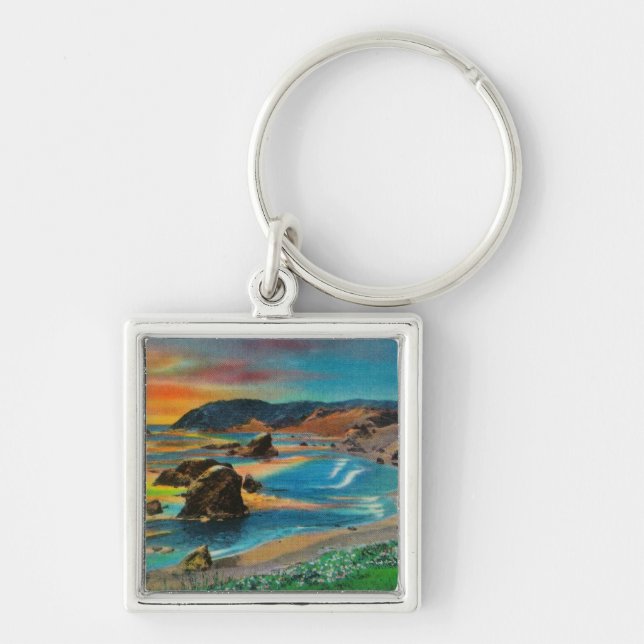 Sunset at Cape San SebastianCoast Keychain (Front)