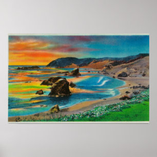 Sunset at Cape San SebastianCoast Poster