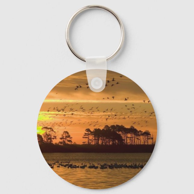 Sunset at Chincoteague Keychain (Front)