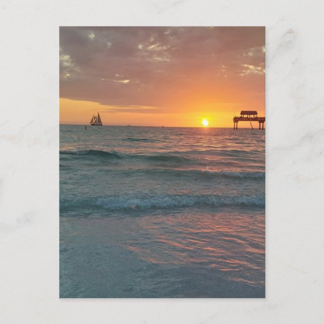 Sunset at Clearwater Beach Postcard (Front)