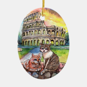 Sunset at Coliseum Ceramic Ornament