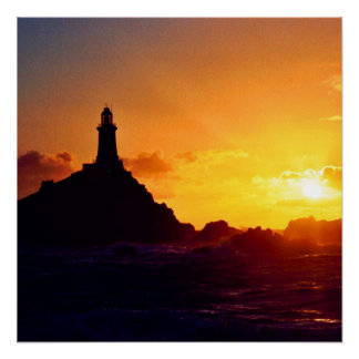 Sunset at Corbiere lighthouse Poster