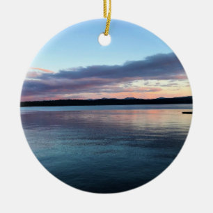 Sunset at Crescent Lake, OR Ceramic Ornament