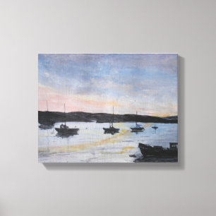 Sunset At Exe Estuary Canvas Print