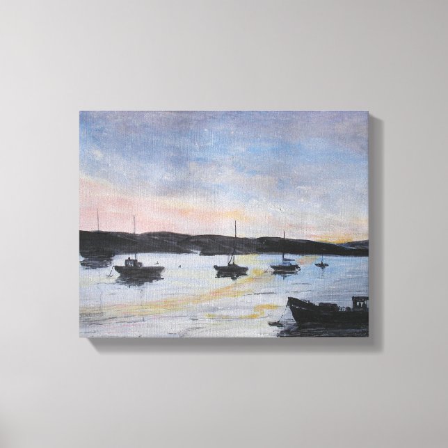 Sunset At Exe Estuary Canvas Print (Front)