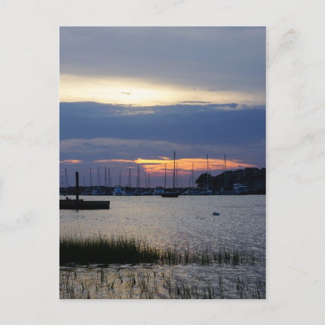 Sunset At Folly Harbour Postcard (Front)
