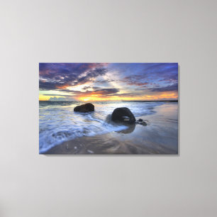 Sunset At Kedonganan Beach Canvas Print