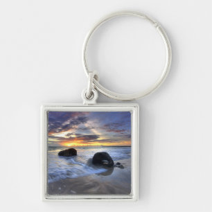 Sunset At Kedonganan Beach Keychain