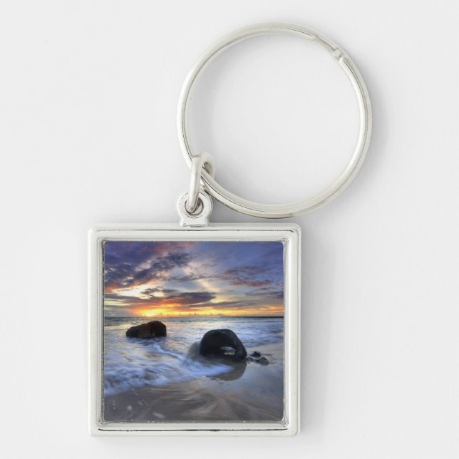 Sunset At Kedonganan Beach Keychain (Front)