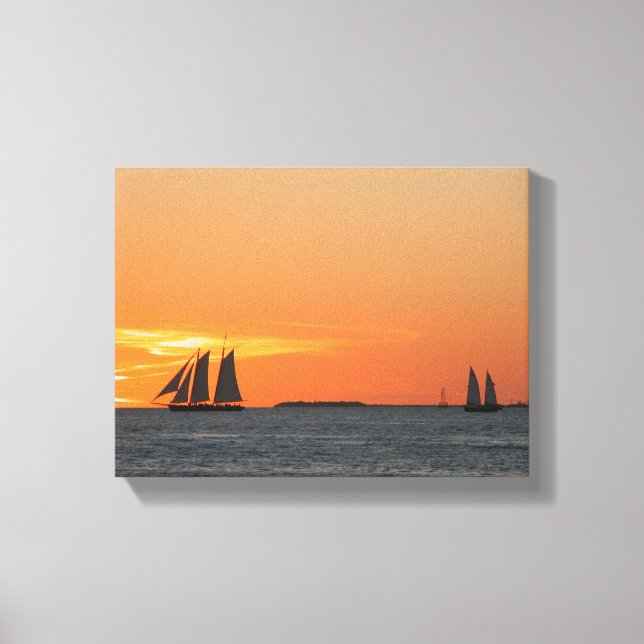 Sunset at key West, Florida Canvas Print (Front)