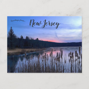 Sunset at Lake Ashroe New Jersey Postcard