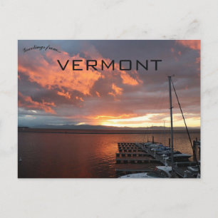 Sunset at Lake Champlain Vermont Postcard