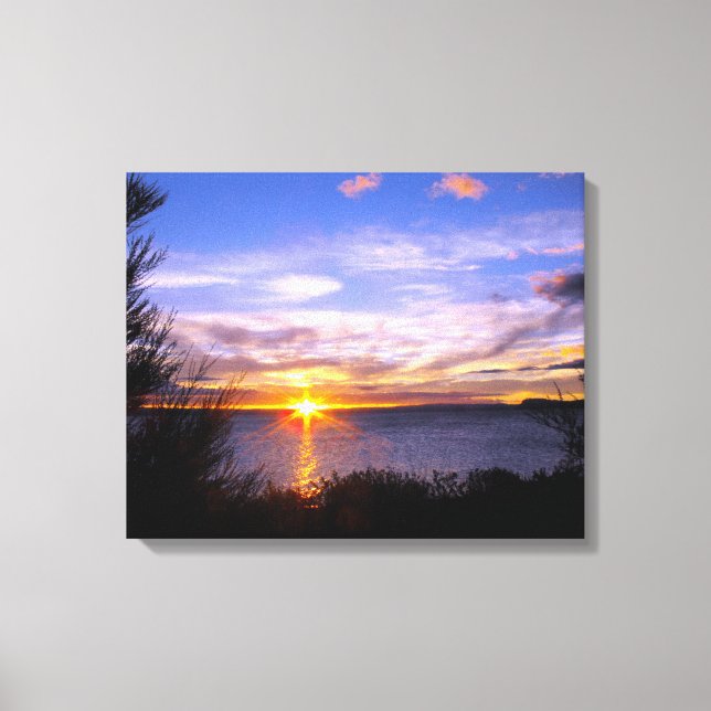 Sunset at Lake Taupo Canvas Print (Front)