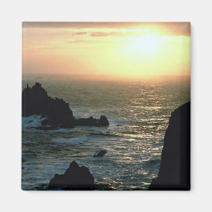 Sunset at Land's End at the Cornish Riviera Magnet