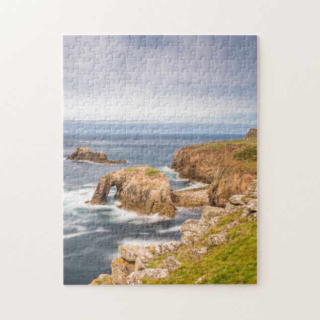 Sunset at Lands End in Cornwall England UK Jigsaw Puzzle (Vertical)