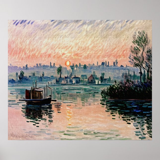 Sunset at Lavacourt (2) A Tranquil Evening Glow  Poster (Front)