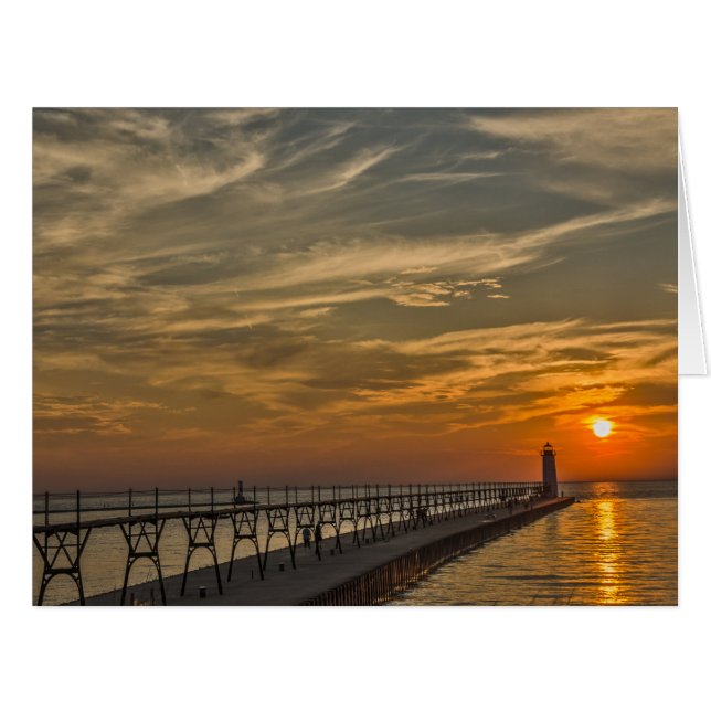 Sunset at Manistee North Pierhead Lighthouse (Front Horizontal)