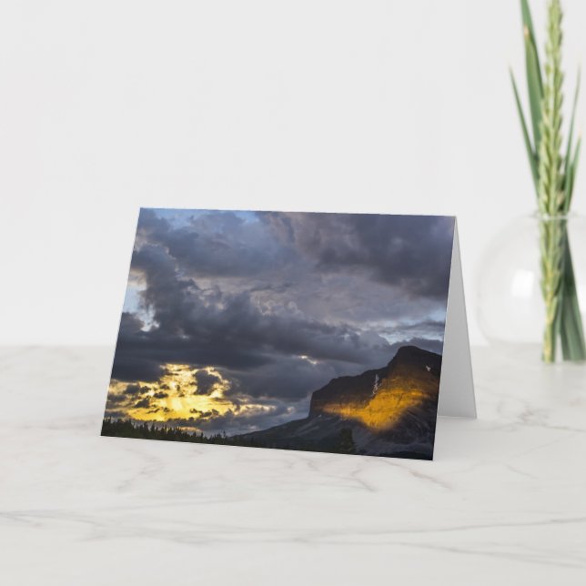 Sunset At Many Glacier Card (Front)