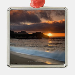 Sunset at Monastery Beach, Carmel, California, Metal Ornament