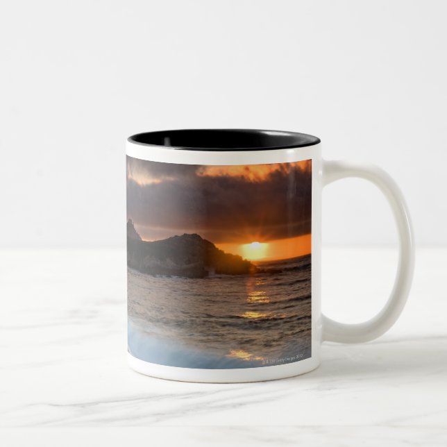 Sunset at Monastery Beach, Carmel, California, Two-Tone Coffee Mug (Right)