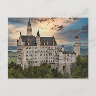 Sunset at Neuschwanstein Castle, Germany Bavaria Postcard