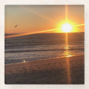 Sunset at Newport Beach, California Glass Coaster